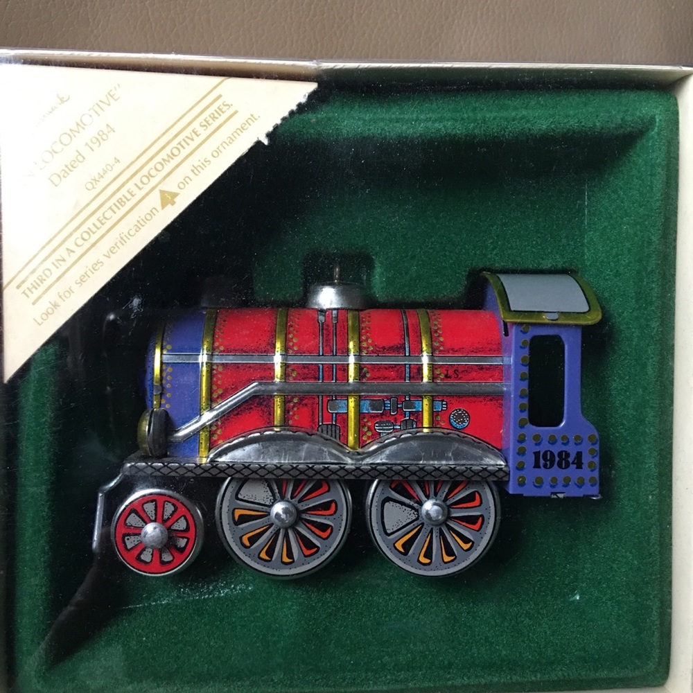 1984 Hallmark Tin Locomotive Train Ornament